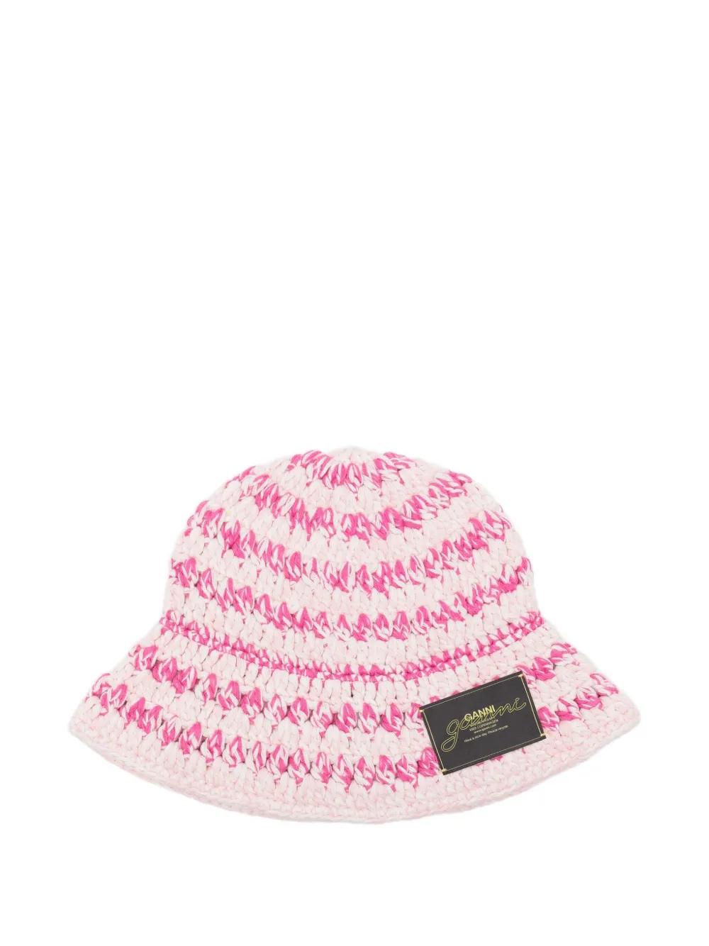 GANNI Gehaakte vissershoed Roze