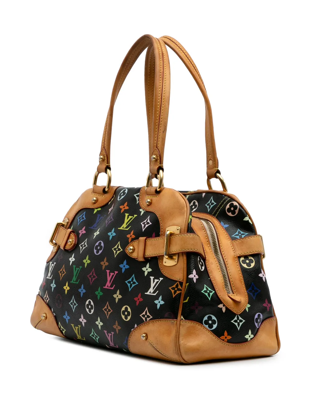 Pre-owned Louis Vuitton 2000-2025 Monogram Multicolore Claudia Shoulder Bag In Black
