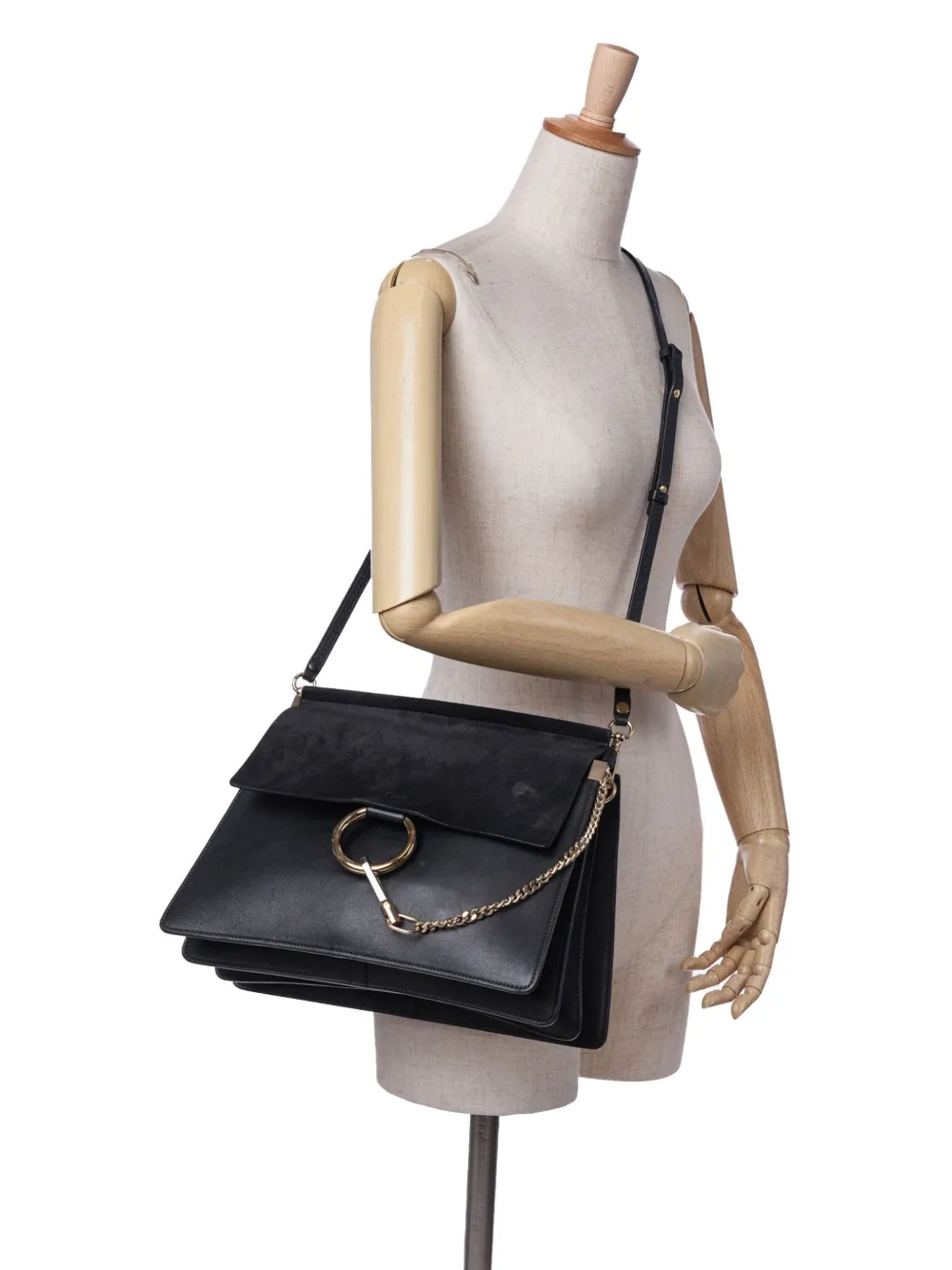 Chloé Pre-Owned 2019 Medium Calfskin and Suede Faye crossbody bag | Pre-Owned | Image 2