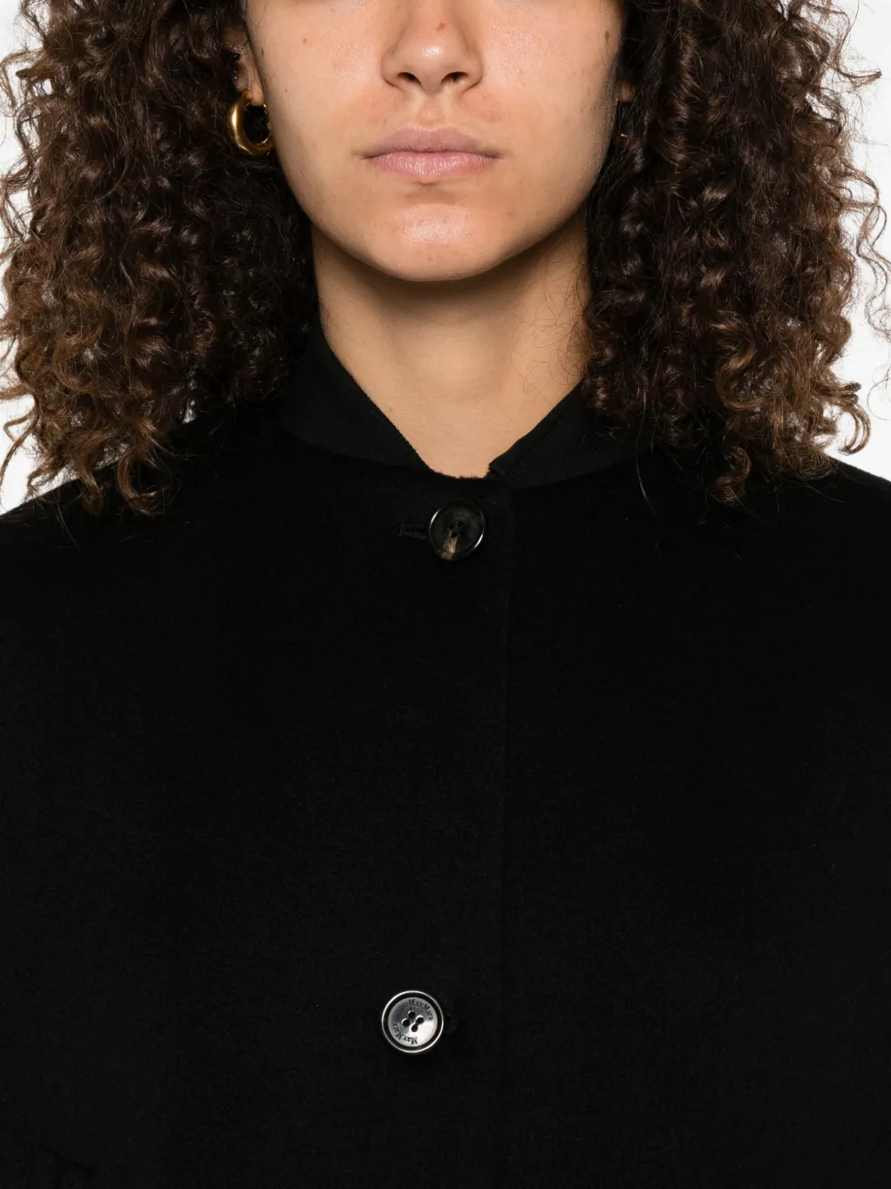 Max Mara button-fastening cape jacket Zwart