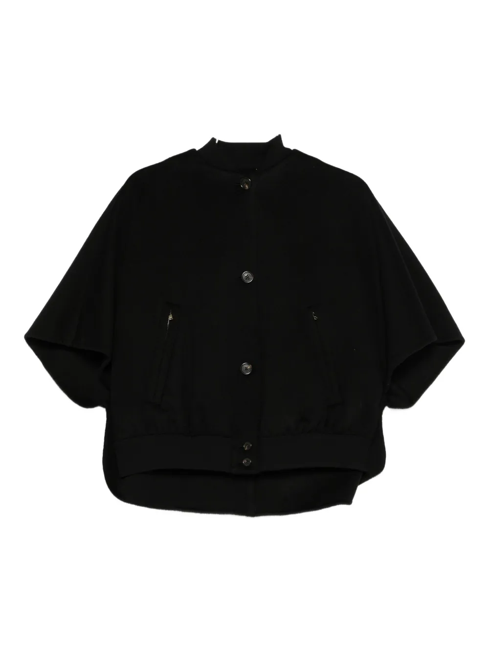 Max Mara button-fastening cape jacket Zwart