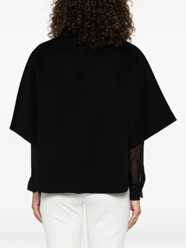 pianoforte di MaxMara シルク ケープトップ トップス 黒 pianoforte di MaxMara シルク ケープトップ トップス 黒 pianoforte