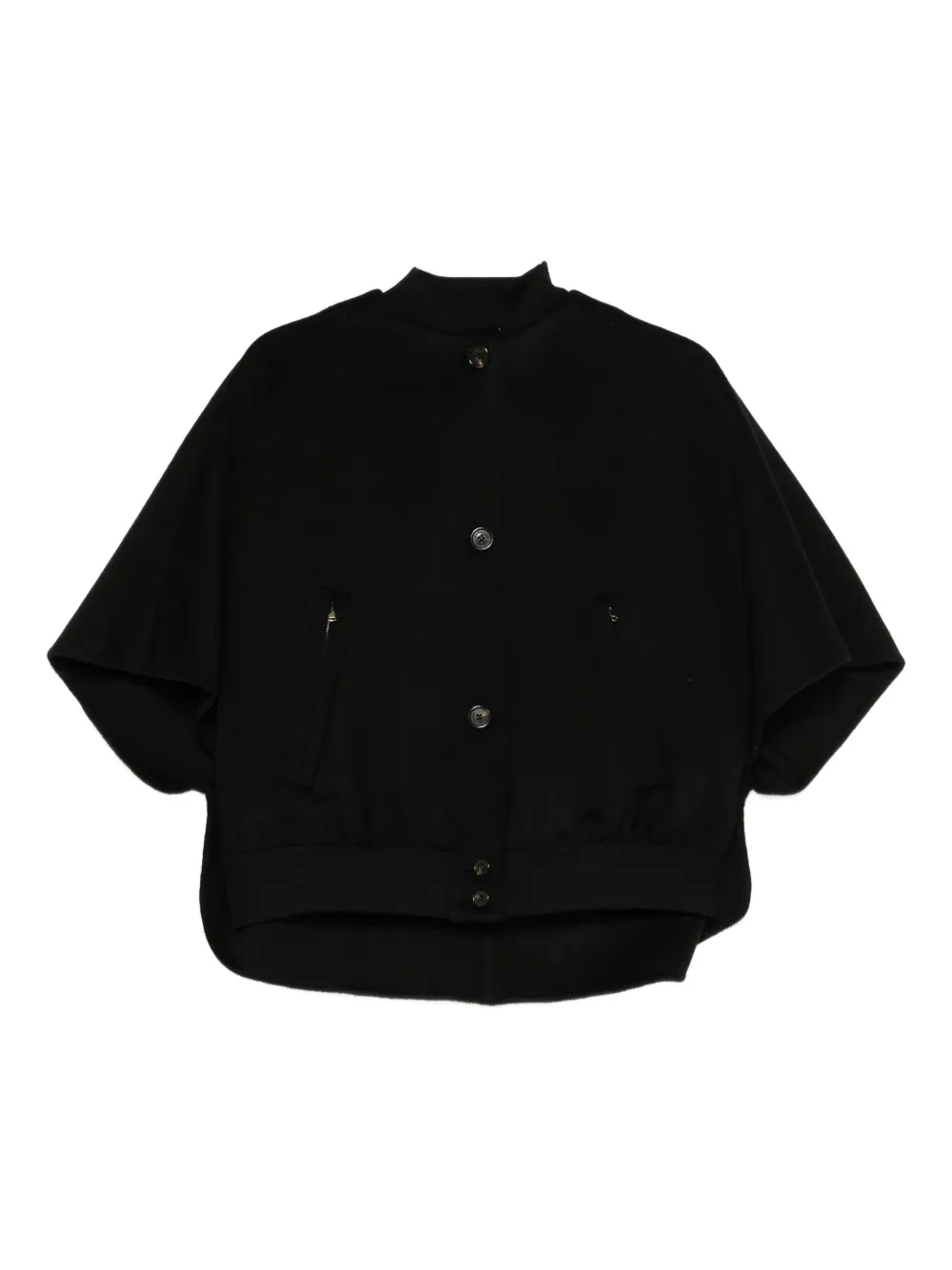 Max Mara ボタン ケープジャケット - ブラック Max Mara ボタン ケープジャケット - ブラック