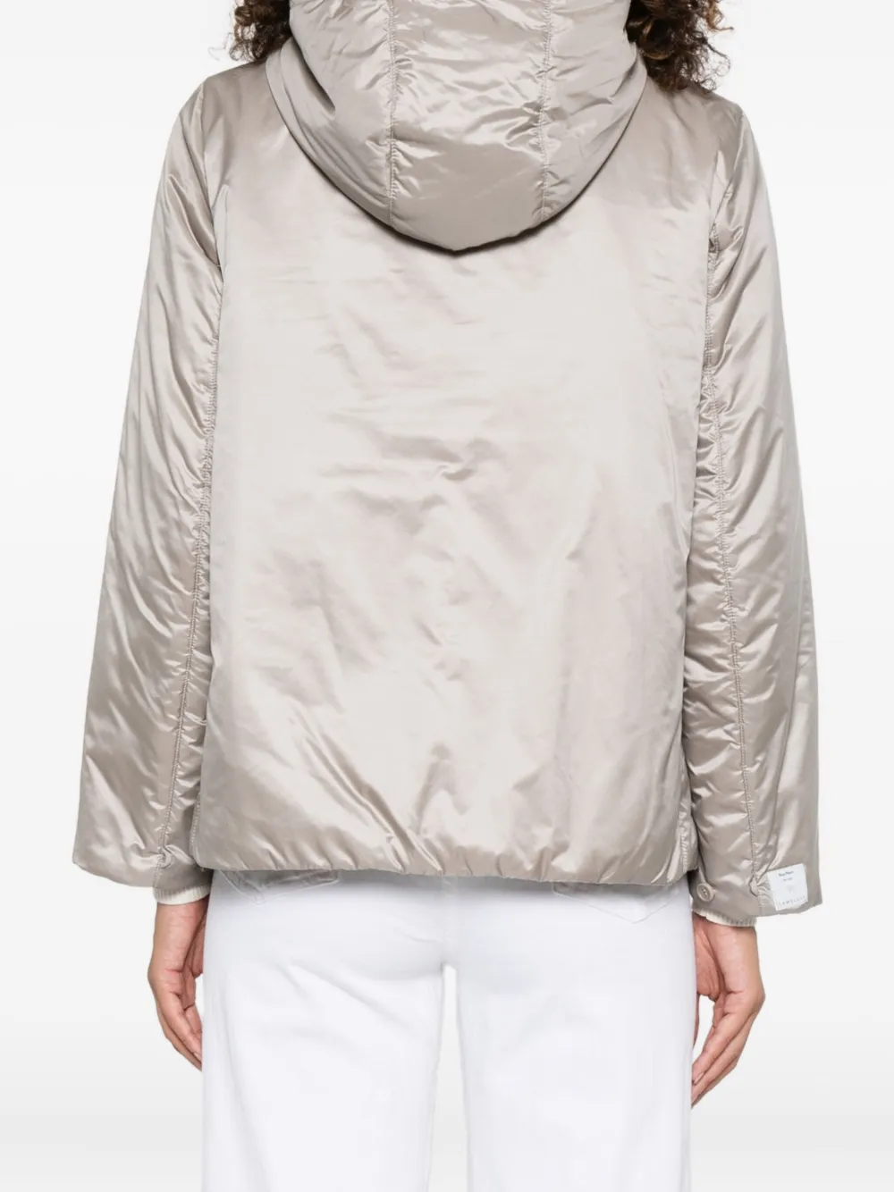 Max Mara The Cube Green hooded zip-front jacket Grijs