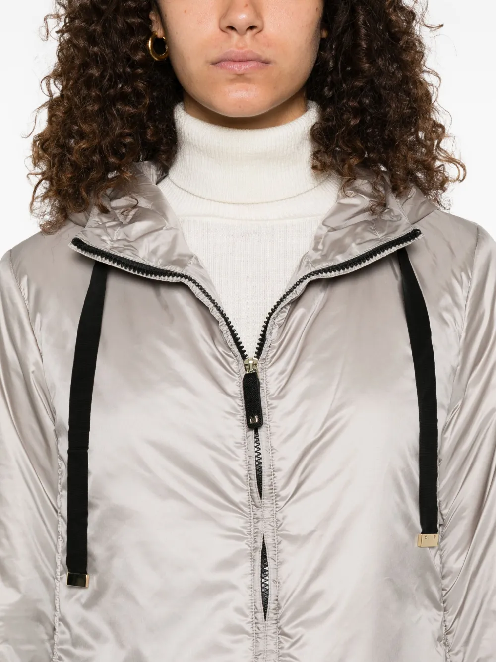 Max Mara The Cube Green hooded zip-front jacket Grijs