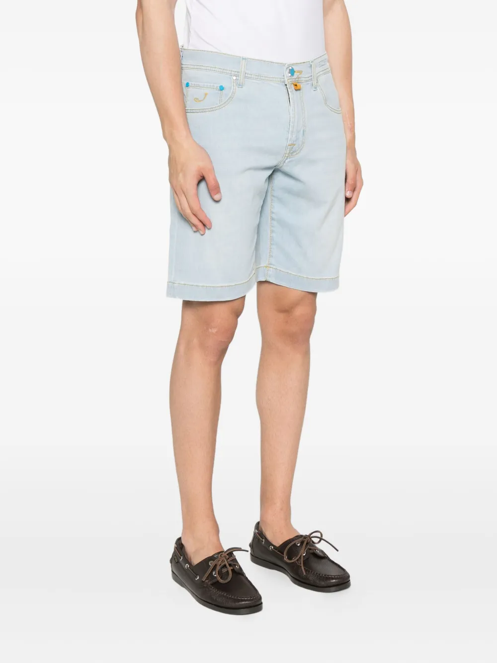 Jacob Cohën Nicolas denim shorts met borduurwerk Blauw