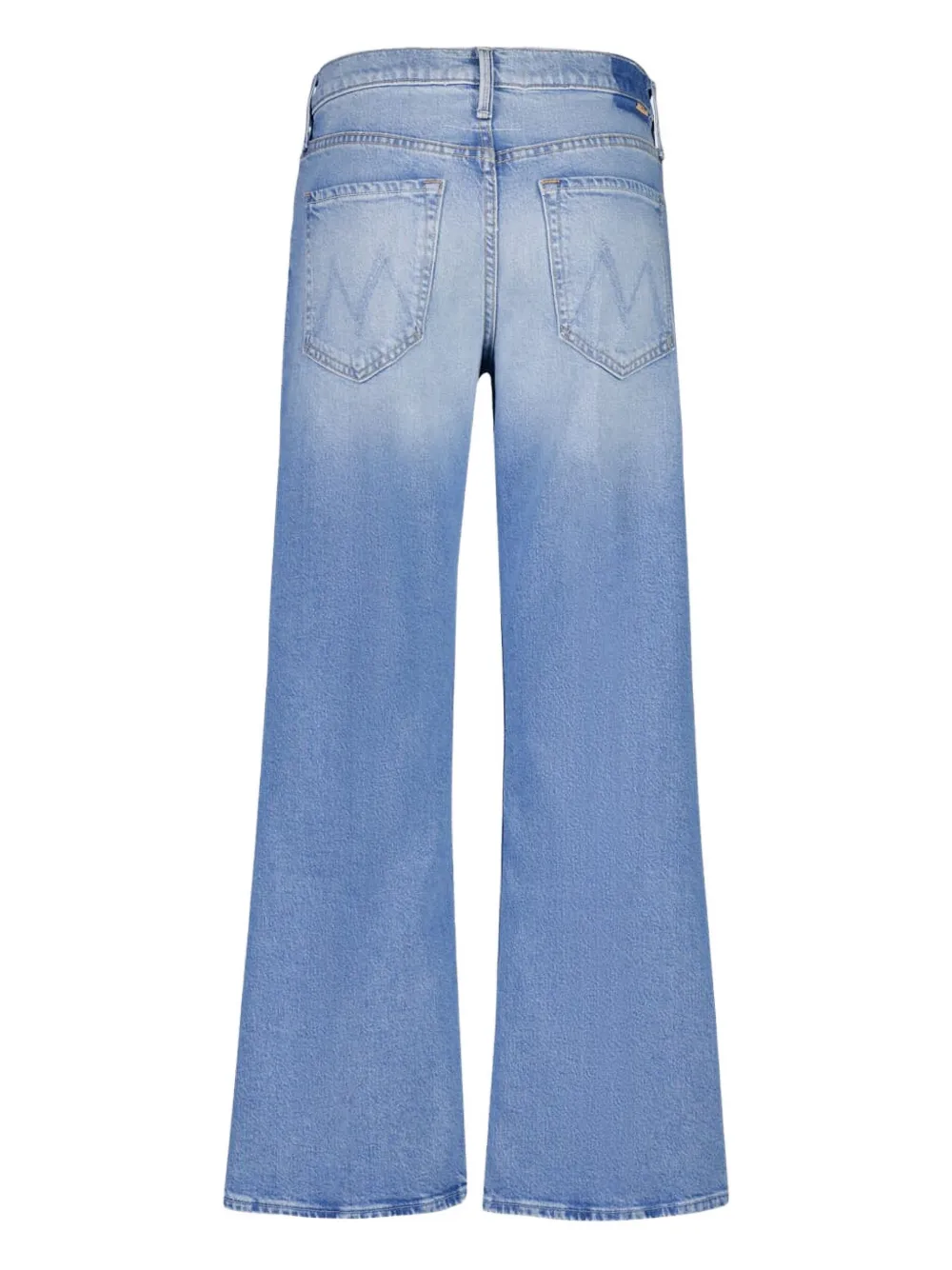 Mother Womens High On The Hog Hustler Roller Ankle Flared-leg Mid-rise Stretch-denim Jeans In Blue