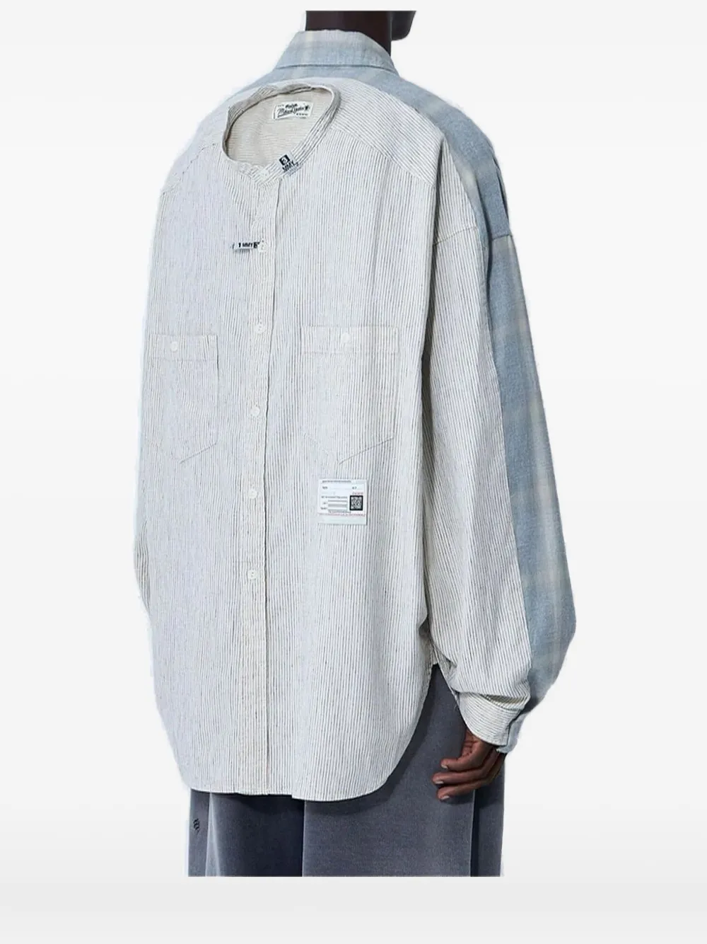 Maison MIHARA YASUHIRO Katoenen overhemd met patchwork Blauw