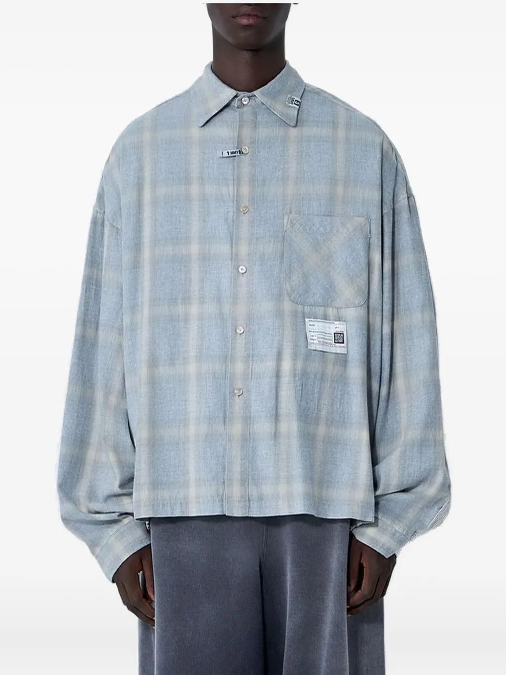 Maison MIHARA YASUHIRO camisa con diseño patchwork | azul | Image 1