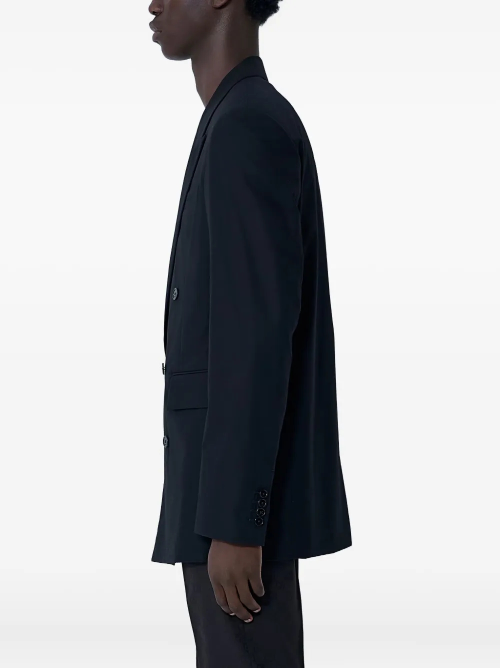 Gucci Double-breasted Notched-lapel Blazer In Blue