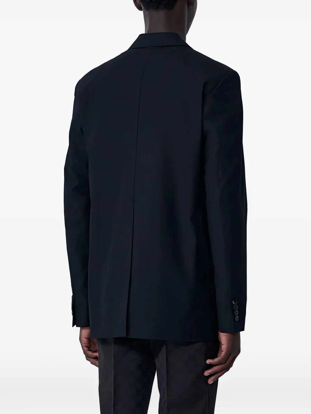 Gucci Double-breasted Notched-lapel Blazer In Blue