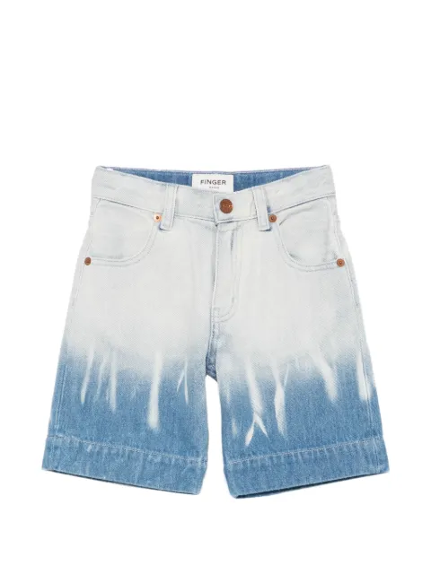 Finger In The Nose Sally bleach-effect denim shorts