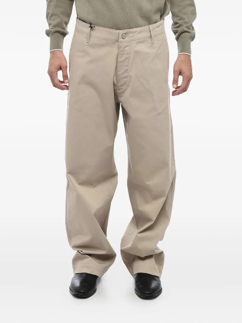 Giorgio Armani button-fastening cotton trousers | Neutrals | Image 1
