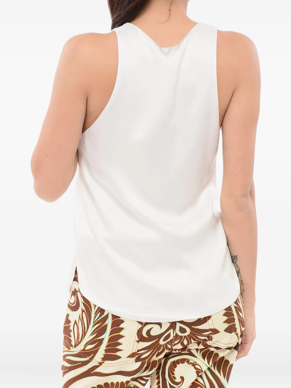 Giorgio Armani Zijden top met U-hals Wit