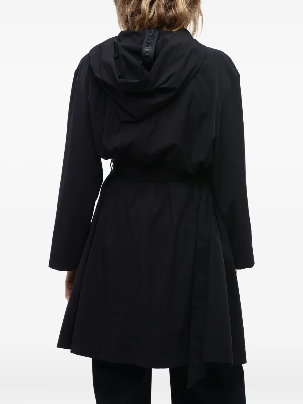 Giorgio Armani Trenchcoat met capuchon en ceintuur Blauw