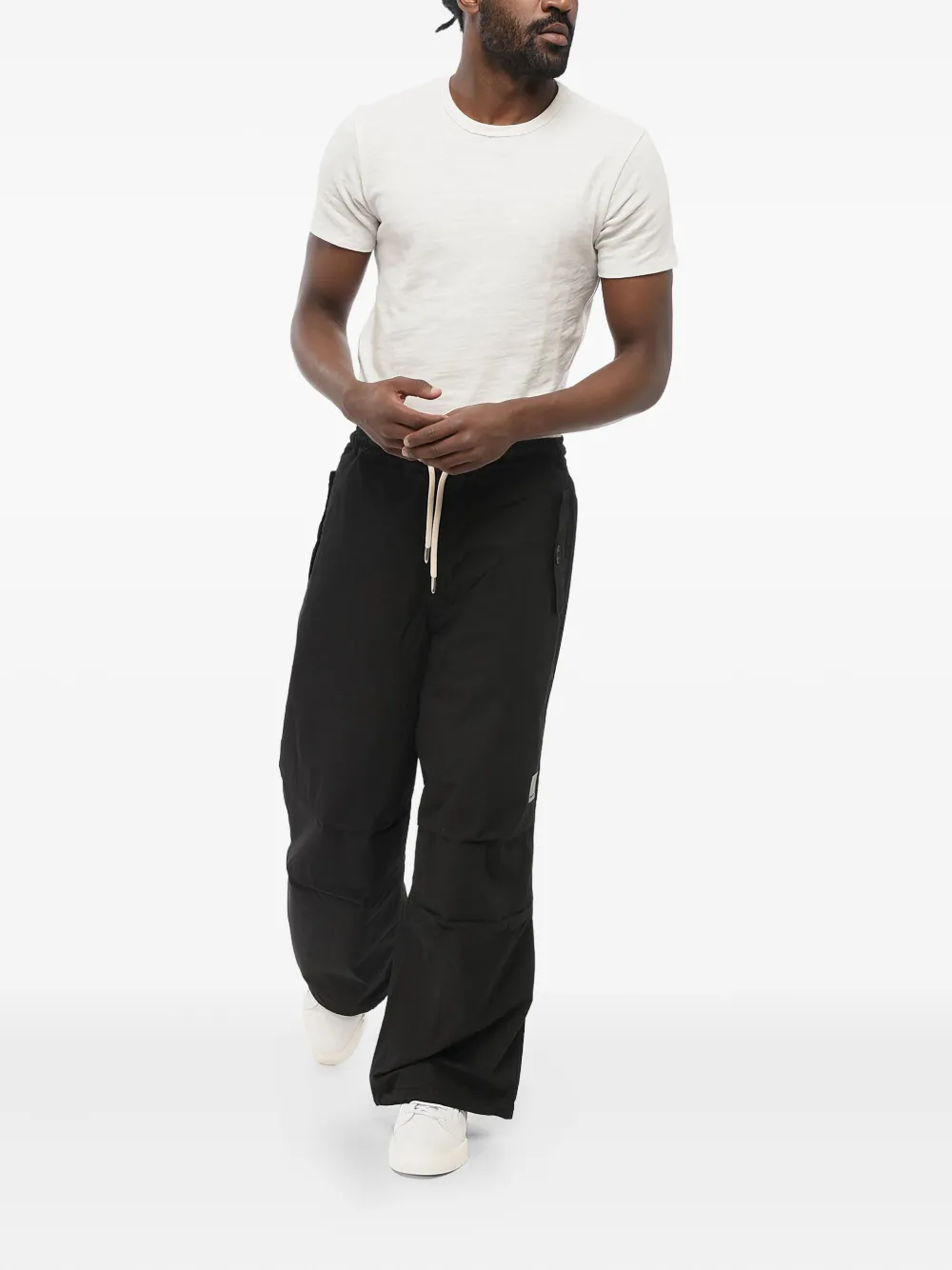 Giorgio Armani drawstring-waist flat-front trousers | Wide Leg Pants | Image 2