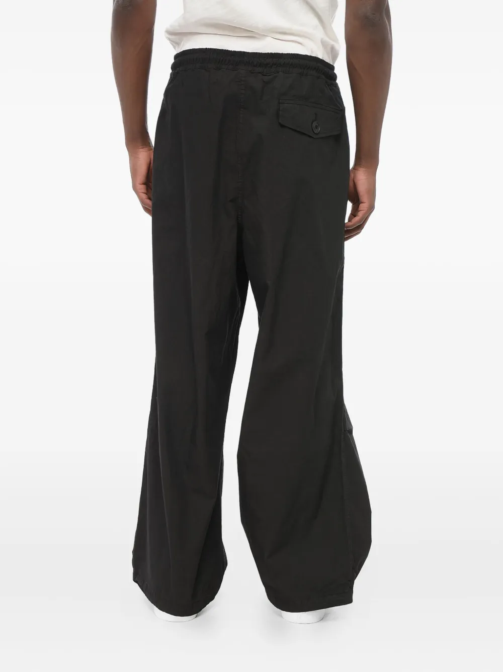 Giorgio Armani Broek met trekkoordtaille en platte voorkant Zwart