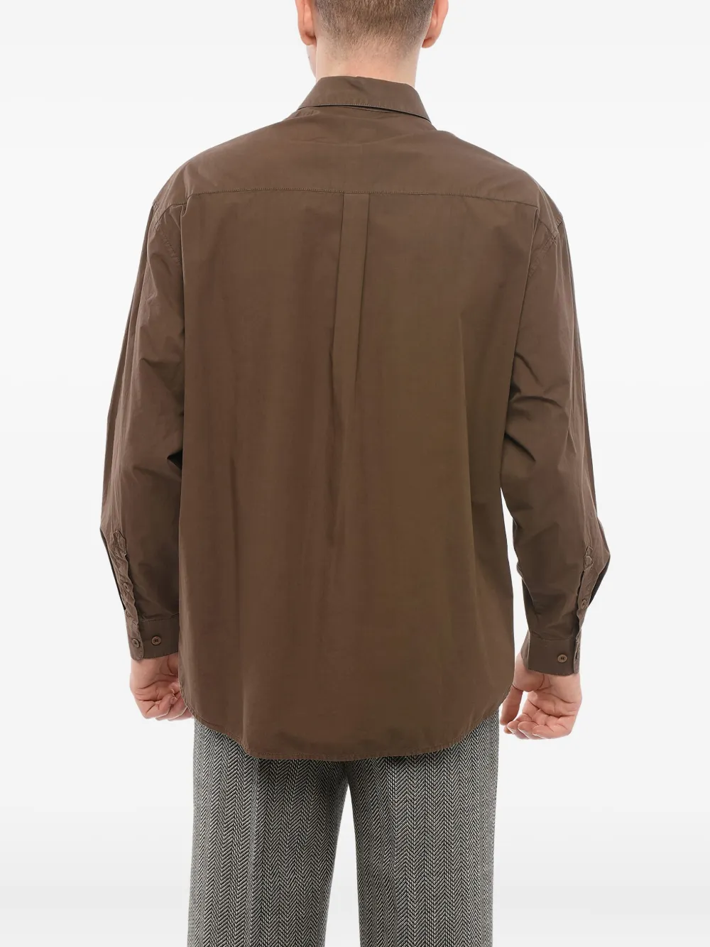Giorgio Armani Overhemd met dubbele zak Bruin