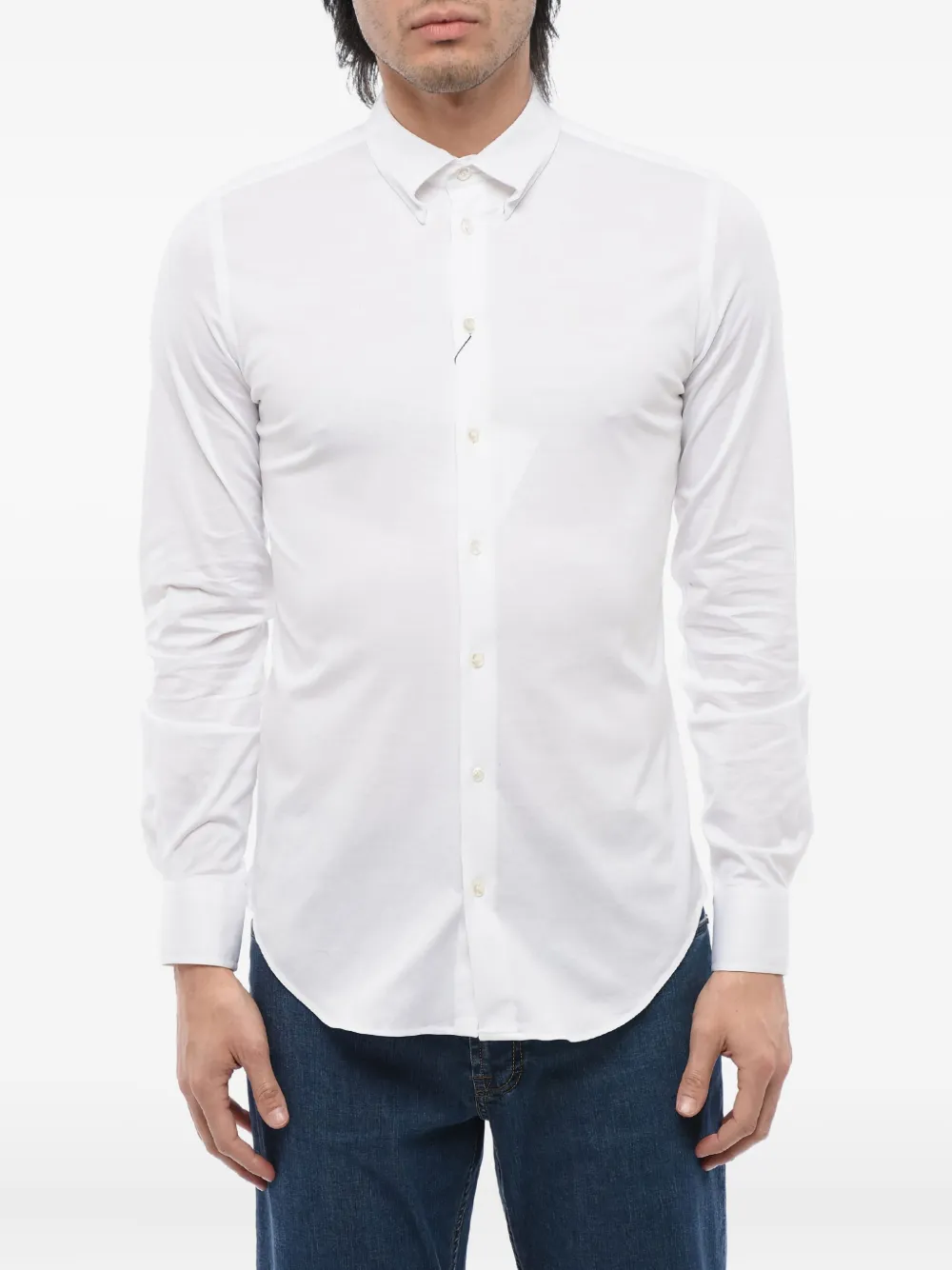 Giorgio Armani button-down collar long-sleeve shirt | White | Image 1