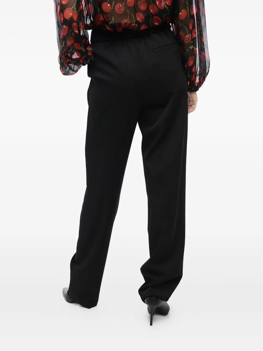 Giorgio Armani Broek met elastische taille en drie zakken Zwart