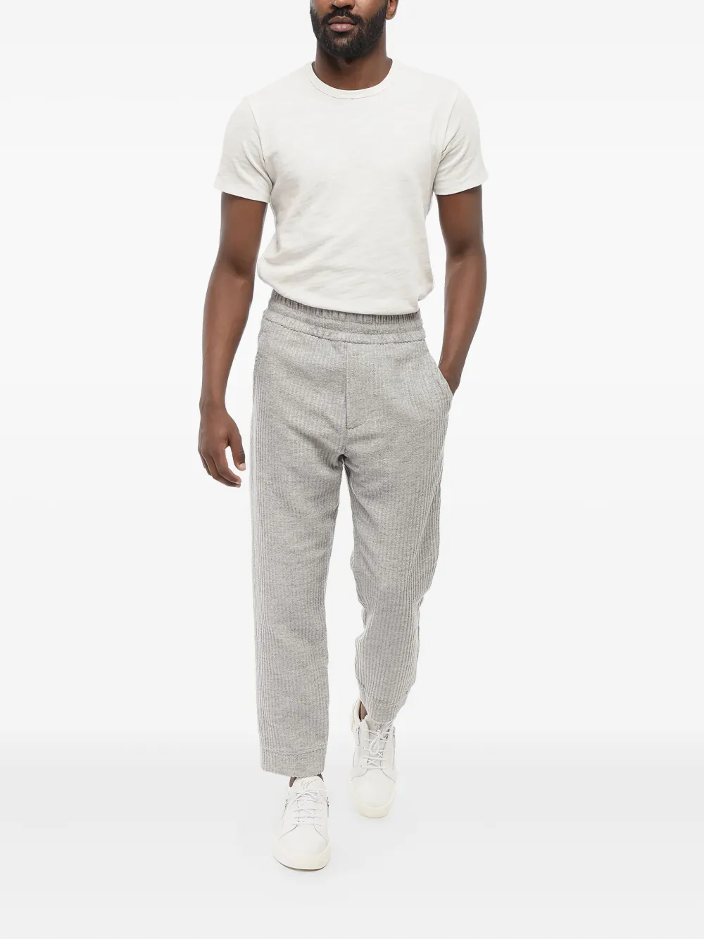 Giorgio Armani ribbed elastic-waist trousers | Regular-Fit & Straight Leg Pants | Image 2