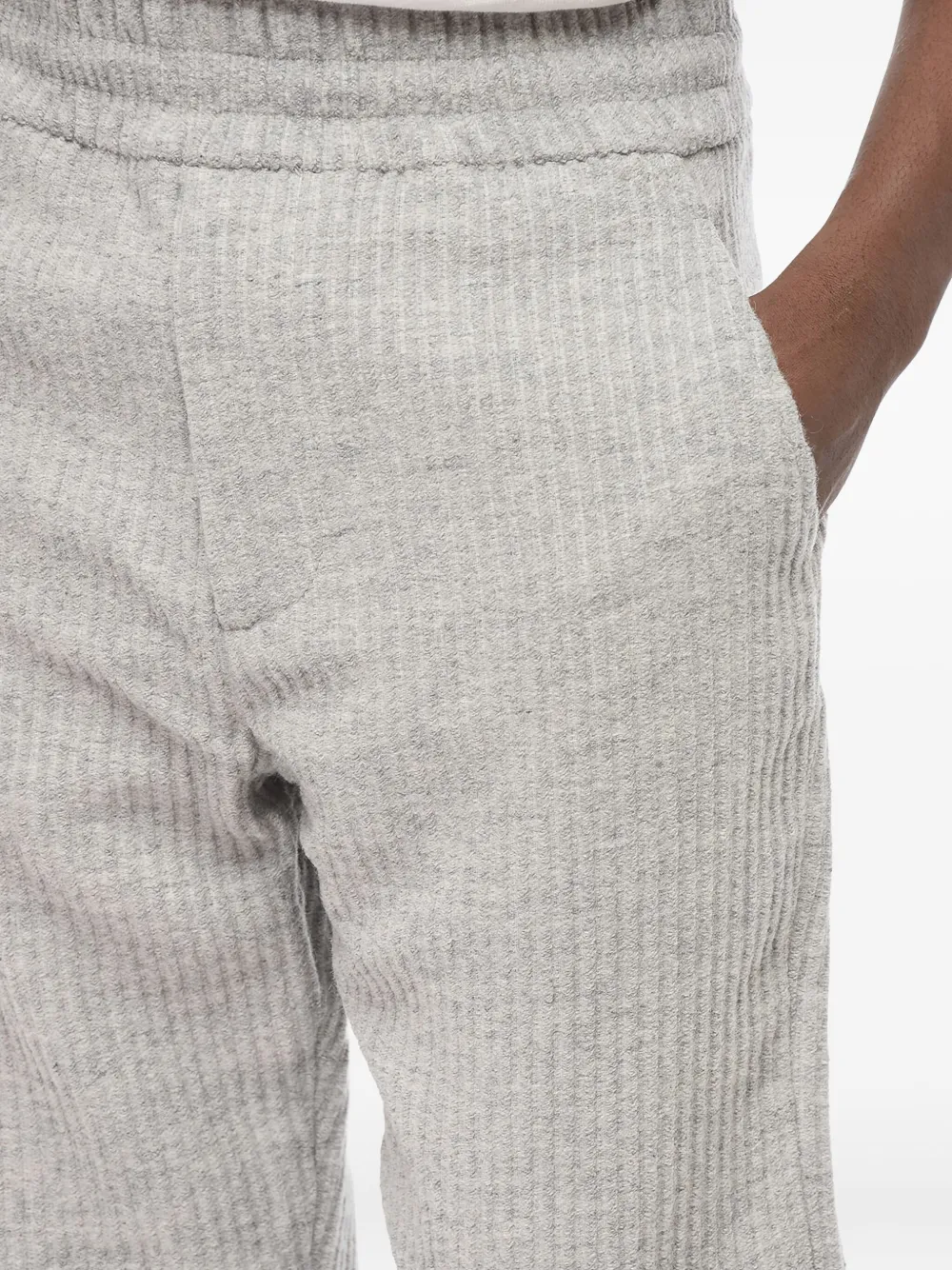 Giorgio Armani Geribbelde broek met elastische taille Grijs