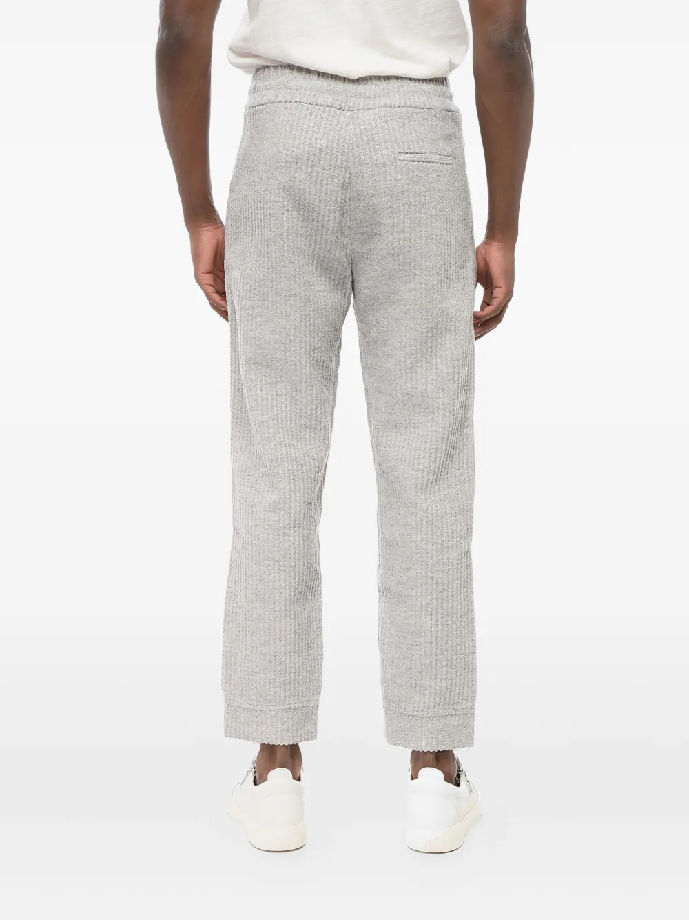 Giorgio Armani Geribbelde broek met elastische taille Grijs