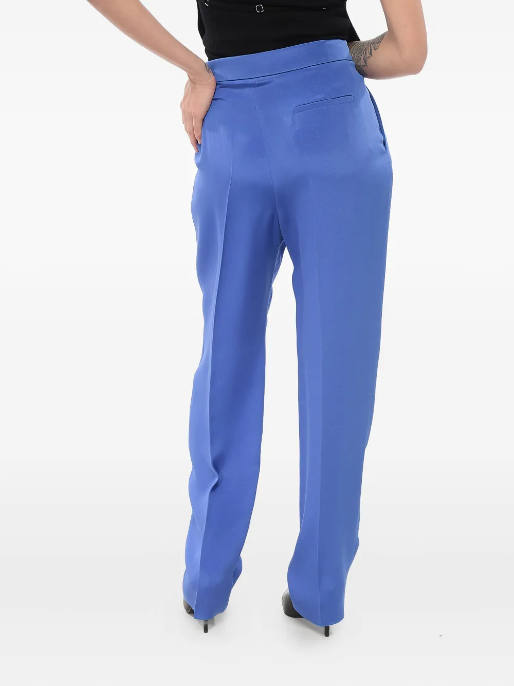 Giorgio Armani Zijden plooibroek Blauw