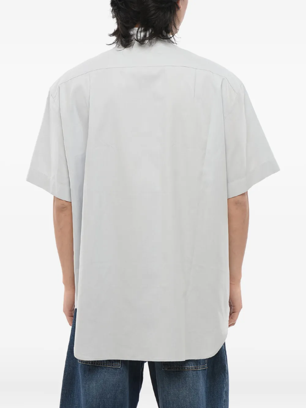 Giorgio Armani overhemd met korte mouwen Grijs