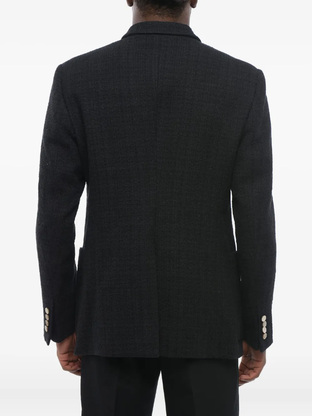 Giorgio Armani double-breasted patch-pocket blazer Zwart
