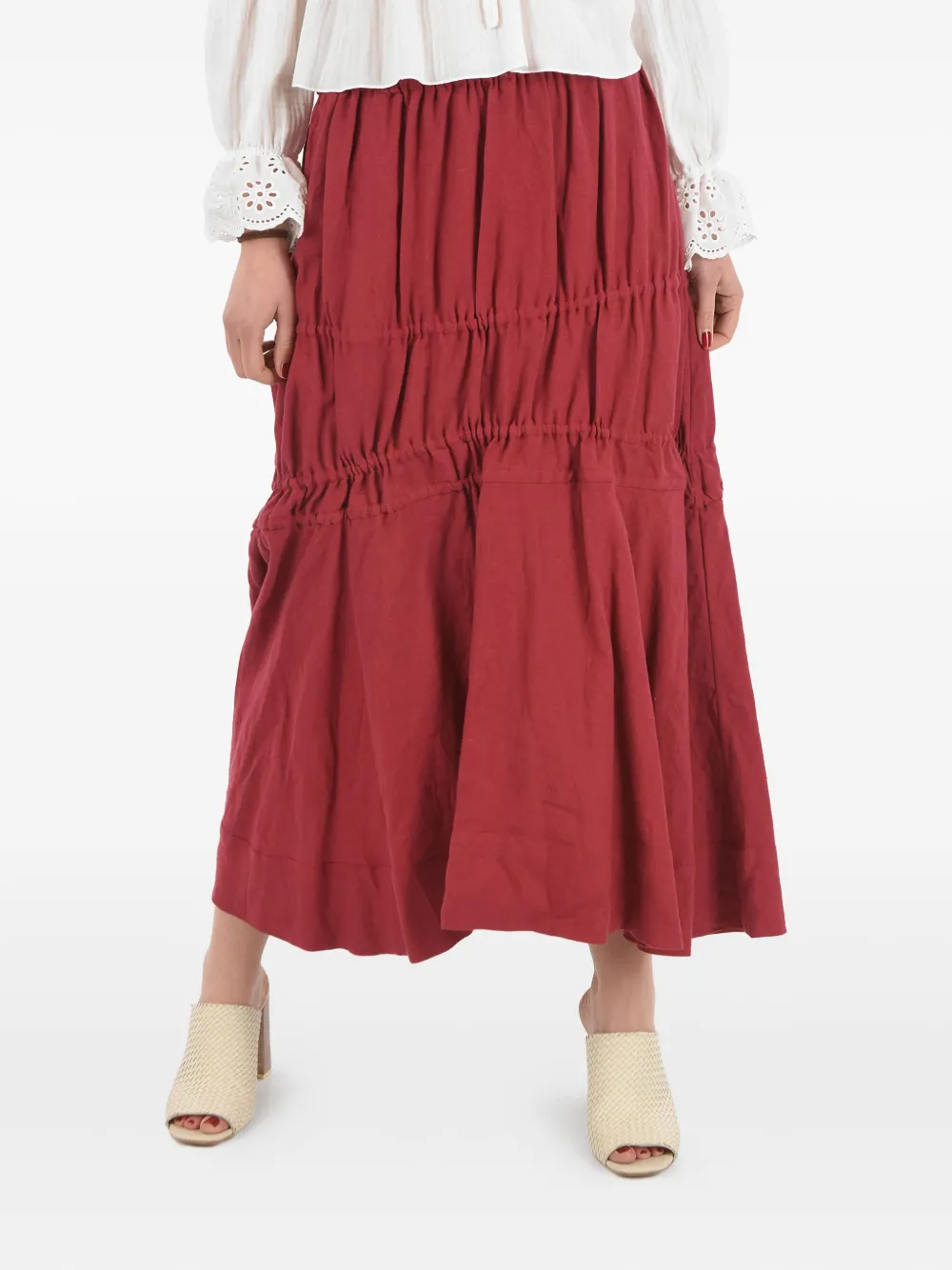 Brock Collection Maxi-rok met trekkoord - Rood