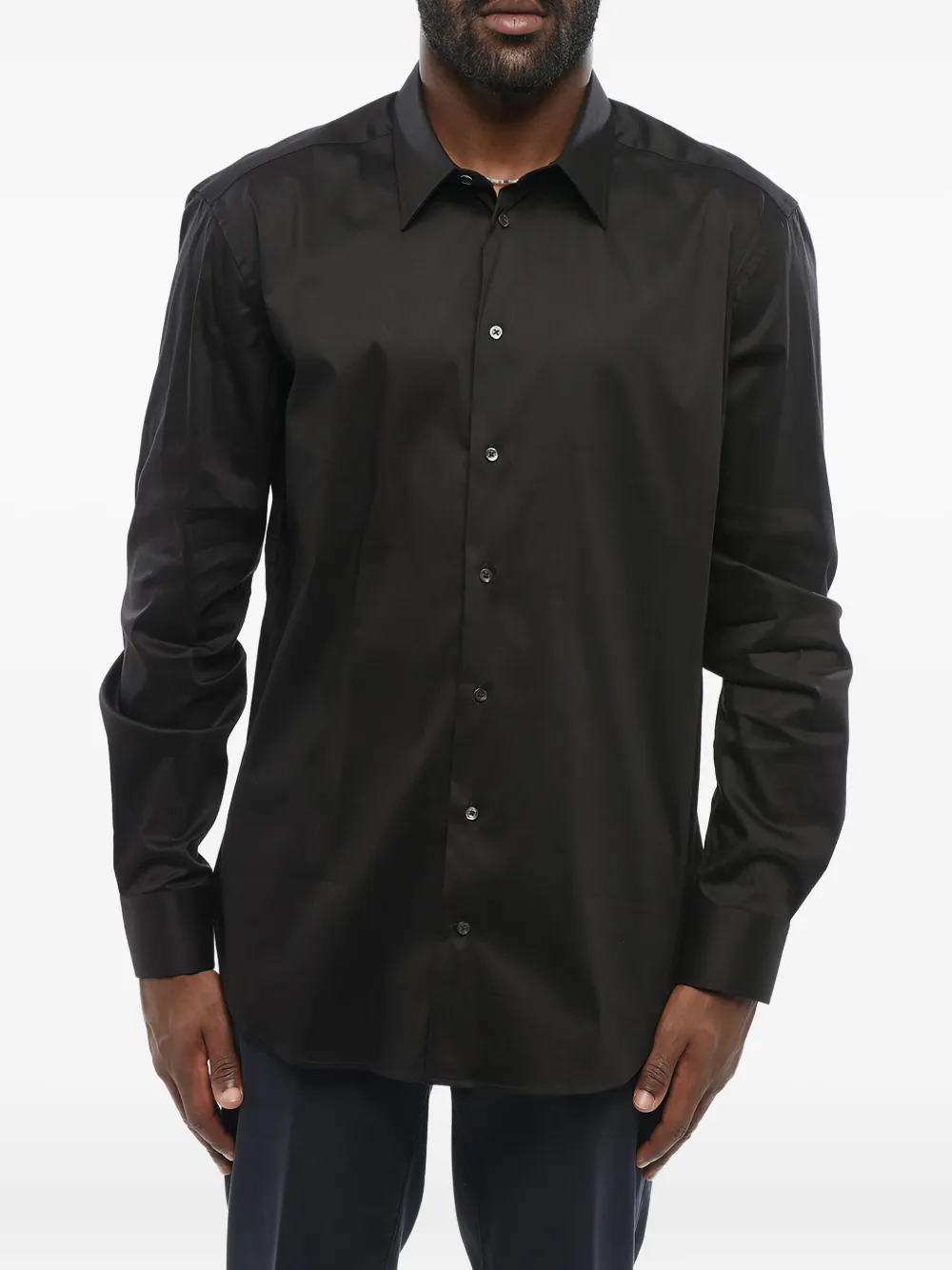 French-collar button shirt