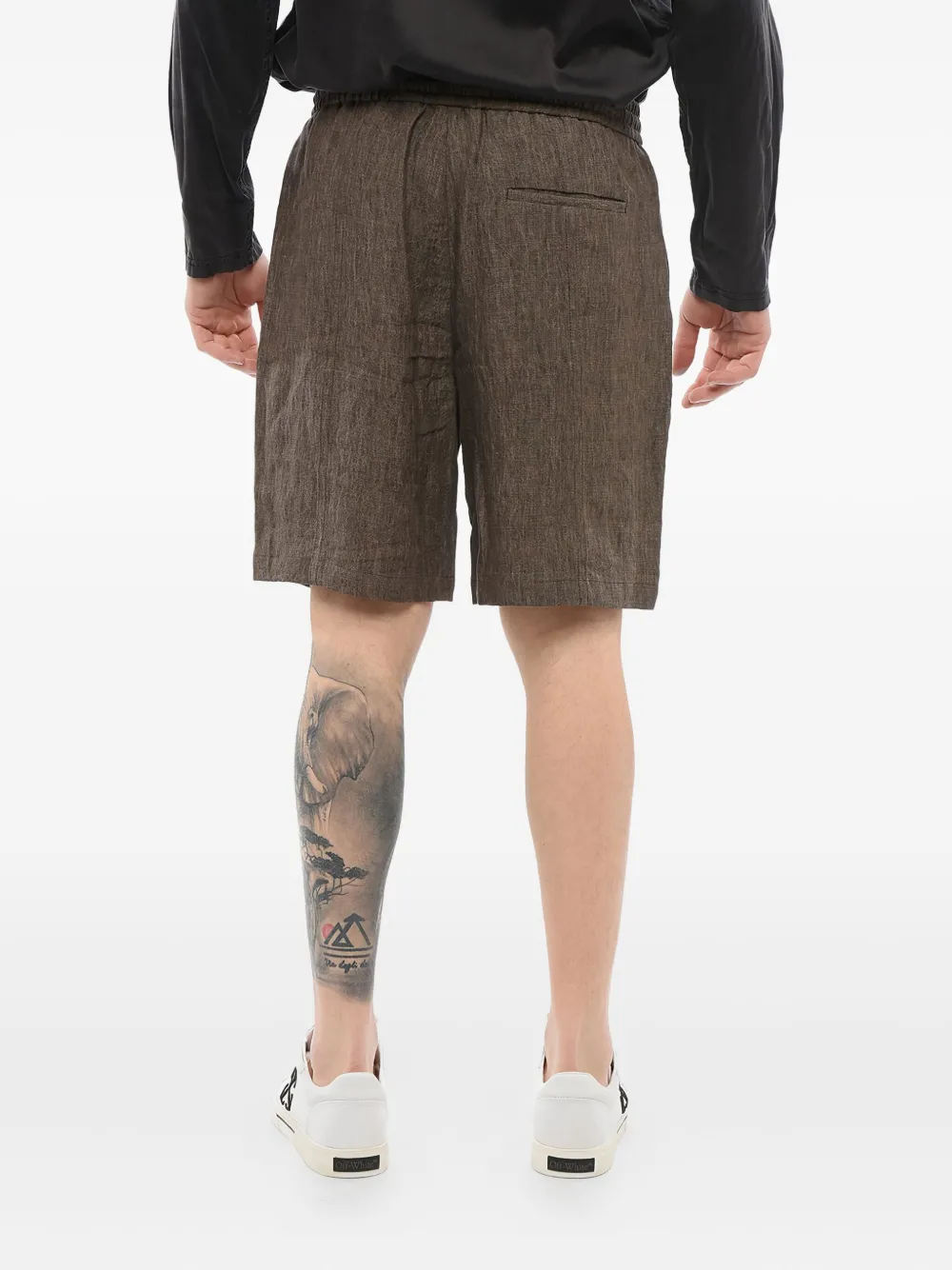 Giorgio Armani drawstring three-pocket linen shorts Bruin