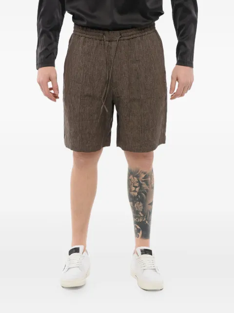Giorgio Armani drawstring three-pocket linen shorts