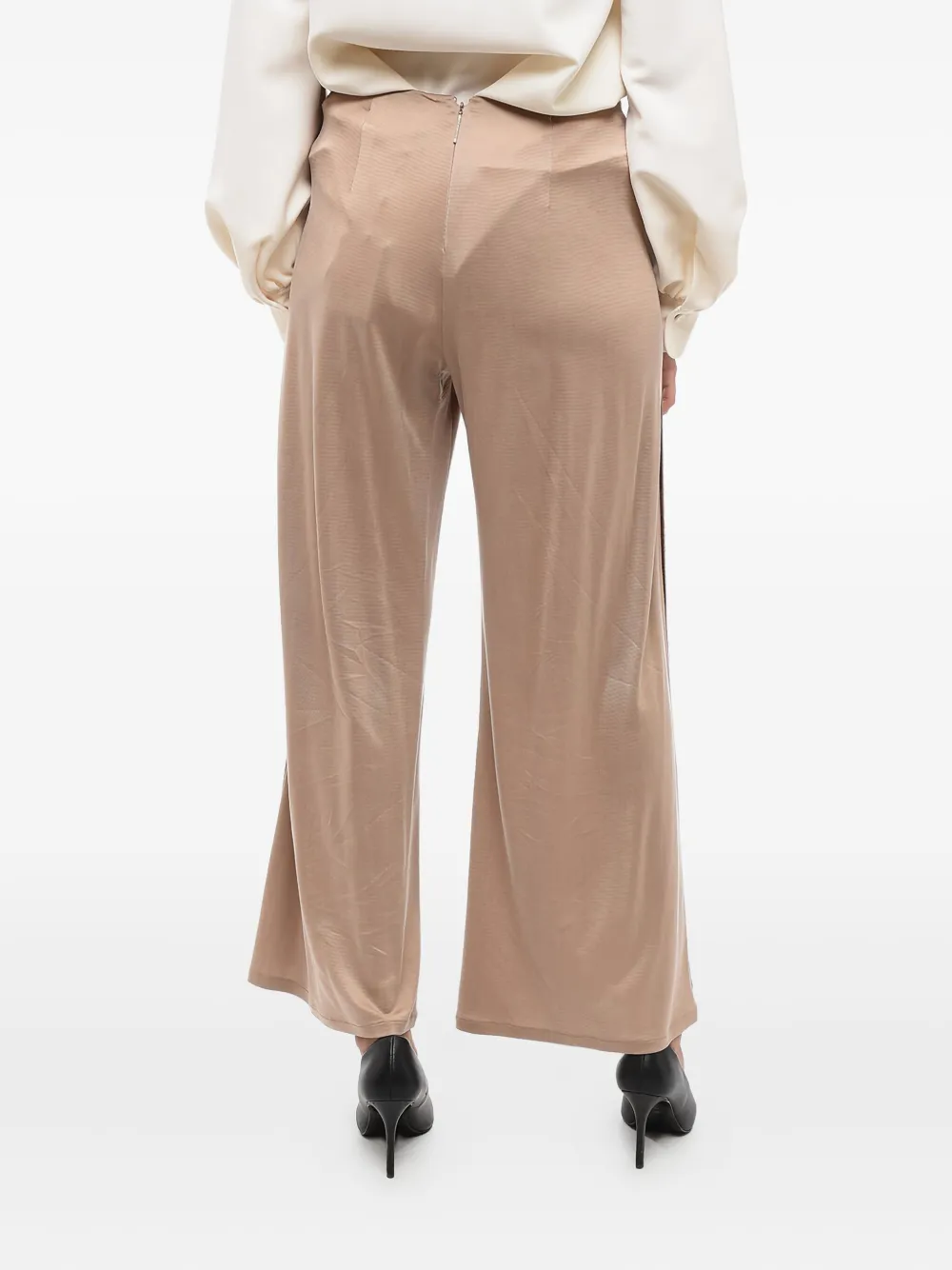 Giorgio Armani Broek met wijde pijpen Beige
