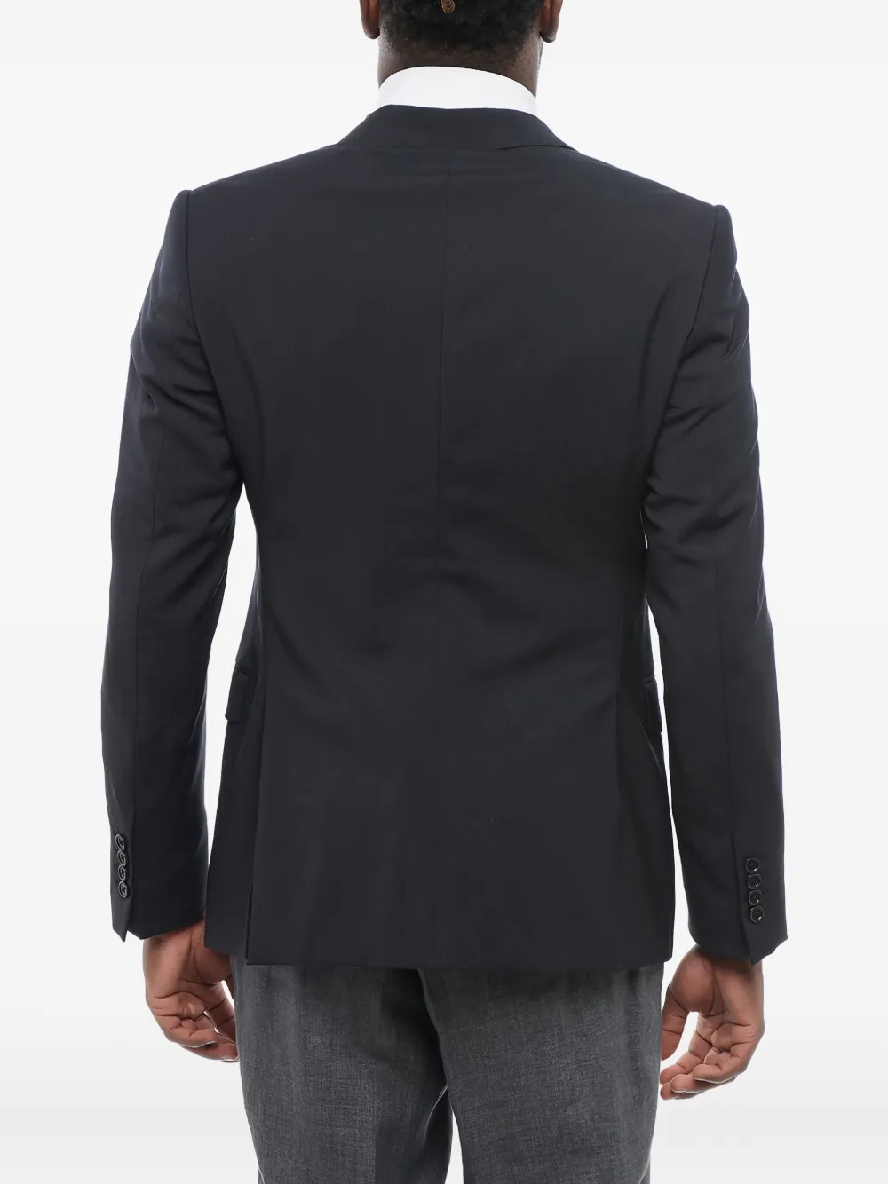 Giorgio Armani virgin-wool blazer Zwart