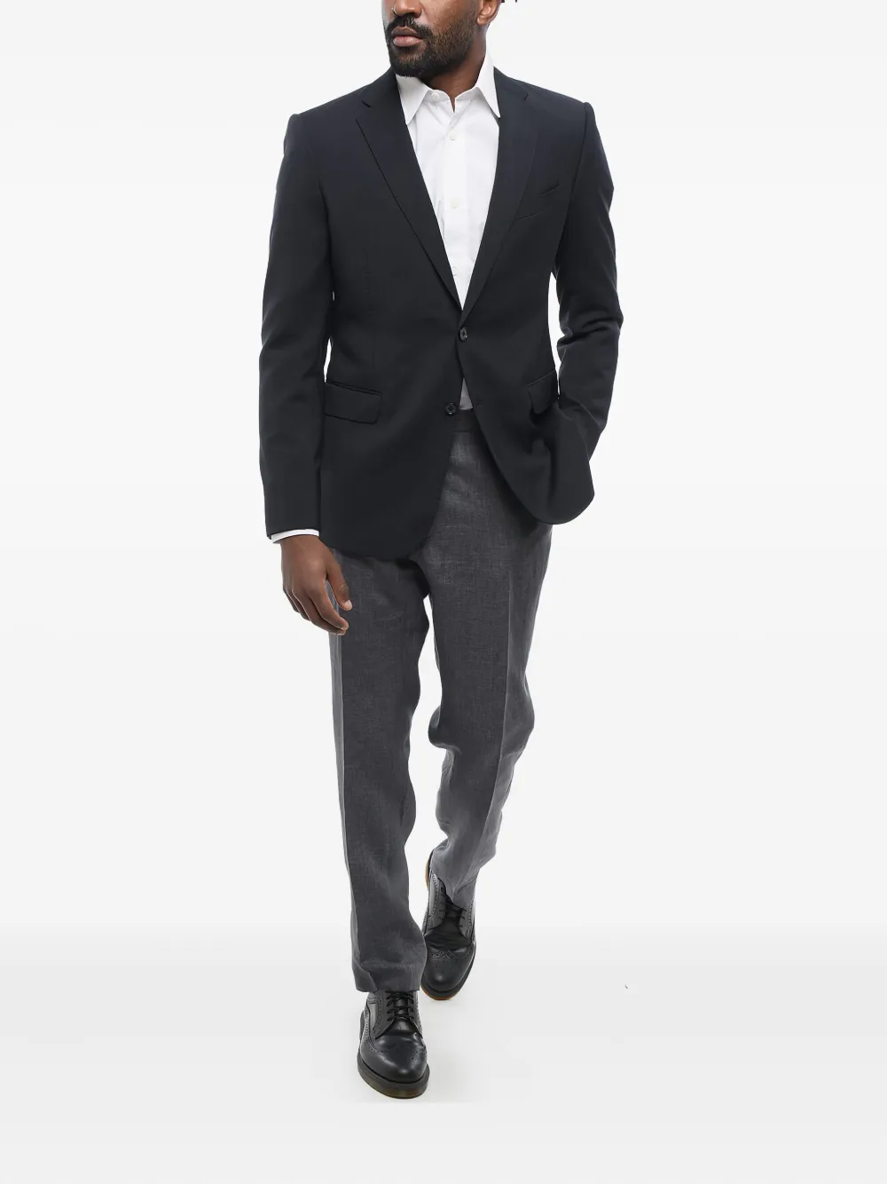 Giorgio Armani virgin-wool blazer Zwart