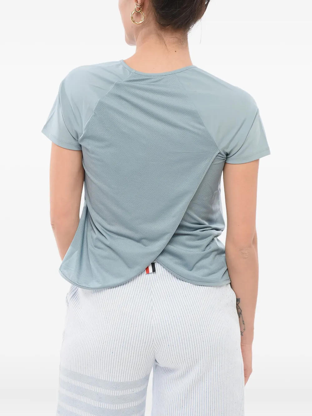 Giorgio Armani Ventus logo-patch performance T-shirt Blauw