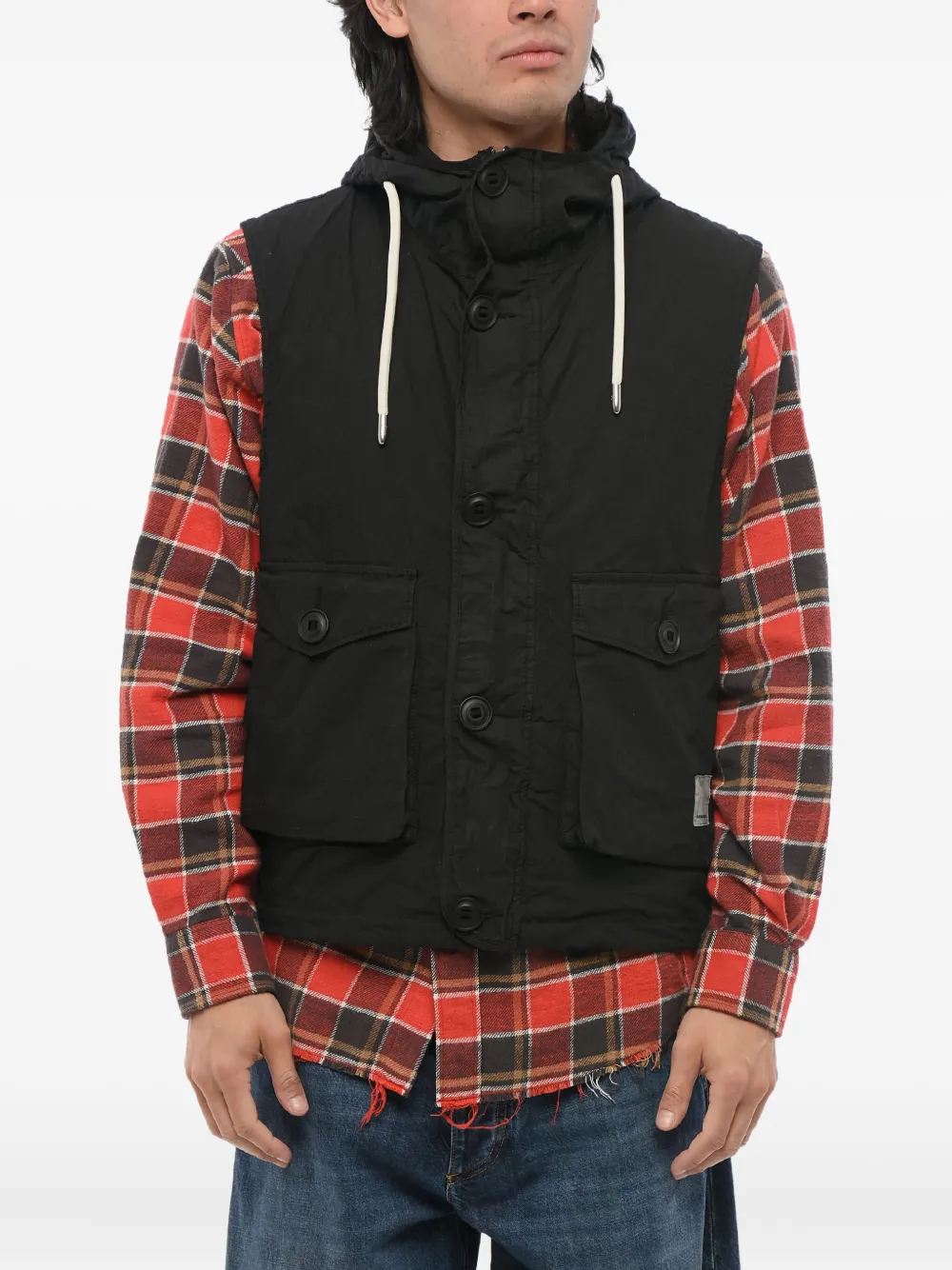 Giorgio Armani hooded ripstop gilet | Black | Image 1