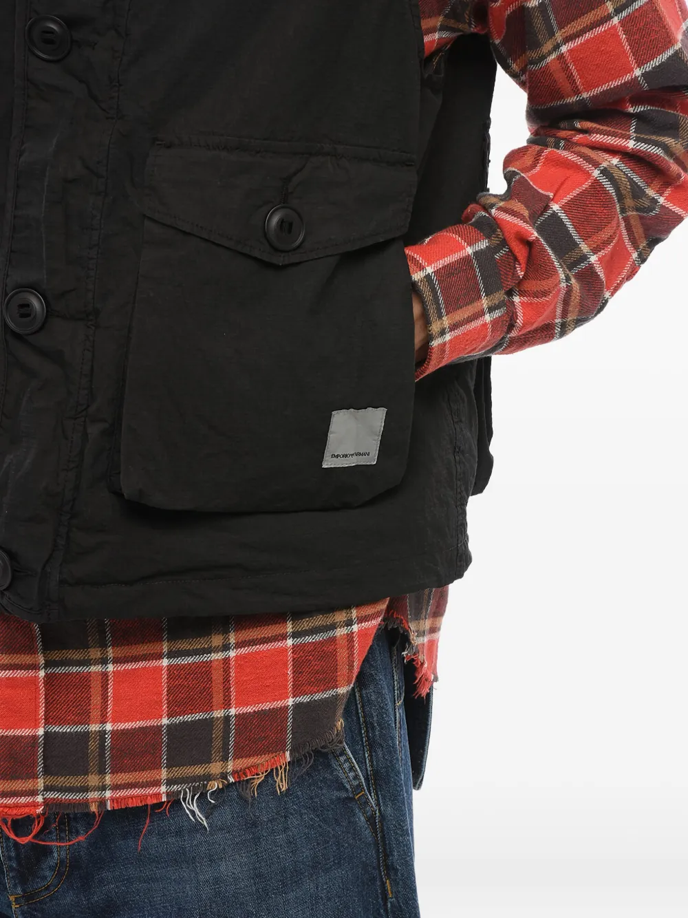 Giorgio Armani Ripstop bodywarmer Zwart