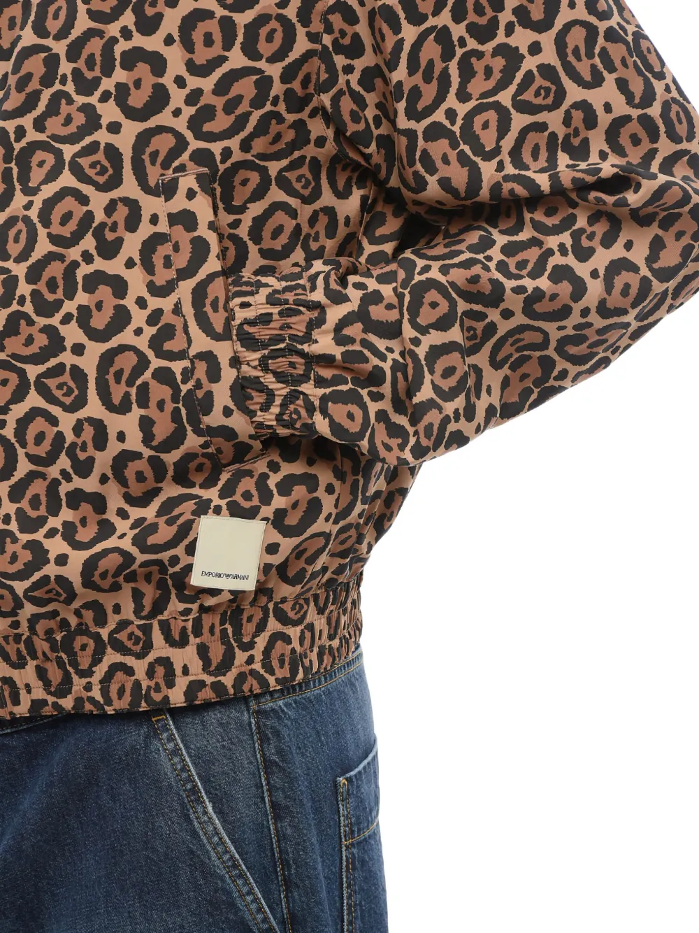 Giorgio Armani Omkeerbaar bomberjack met dierenprint Bruin