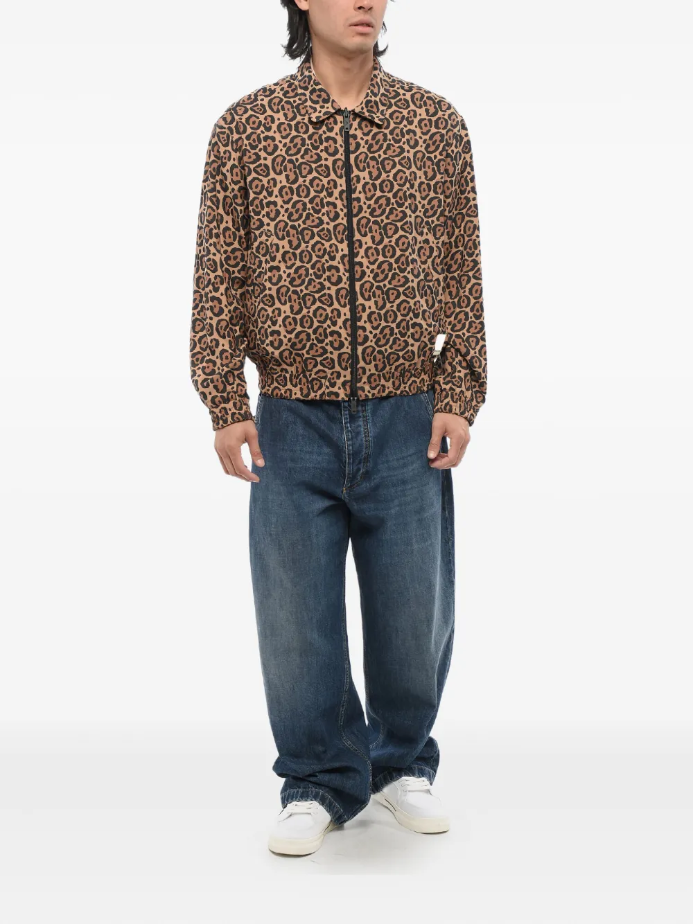 Giorgio Armani Omkeerbaar bomberjack met dierenprint Bruin