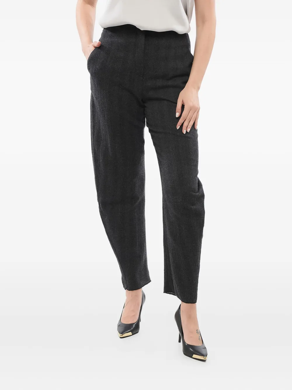 Giorgio Armani high-rise wool trousers - ブラック Giorgio Armani high-rise wool trousers - ブラック