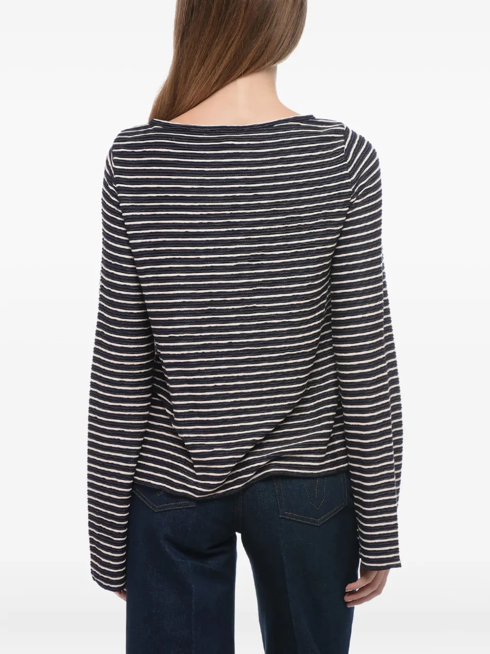 Giorgio Armani Gestreept T-shirt Zwart