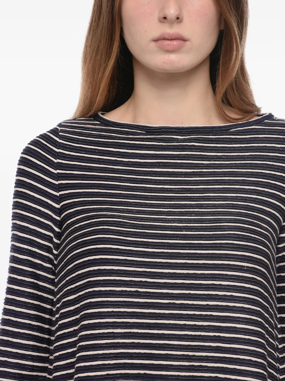 Giorgio Armani Gestreept T-shirt Zwart