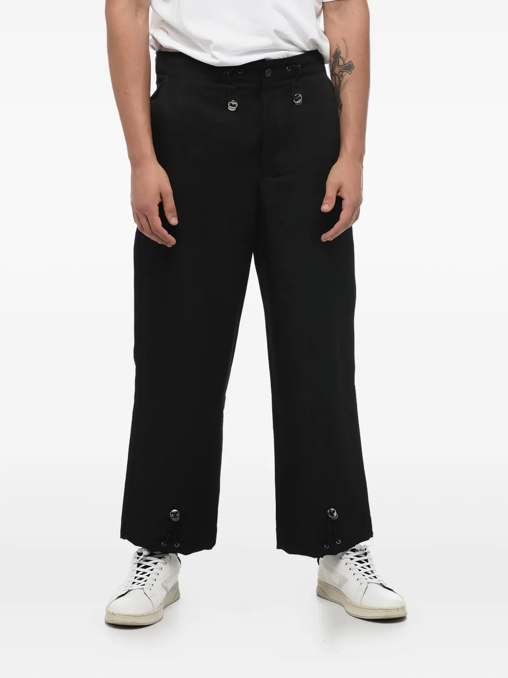Giorgio Armani drawstring trousers Zwart