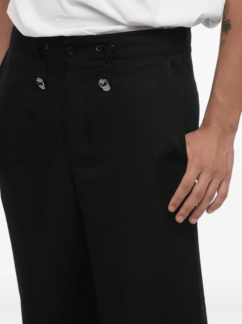 Giorgio Armani drawstring trousers Zwart