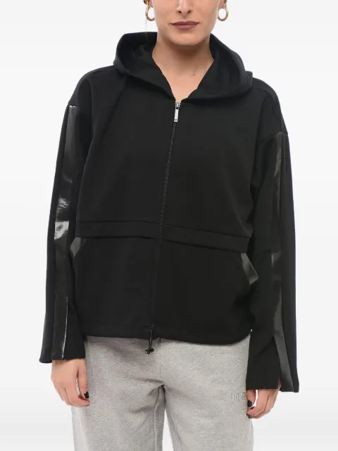 Giorgio Armani coated-panel drawstring hoodie
