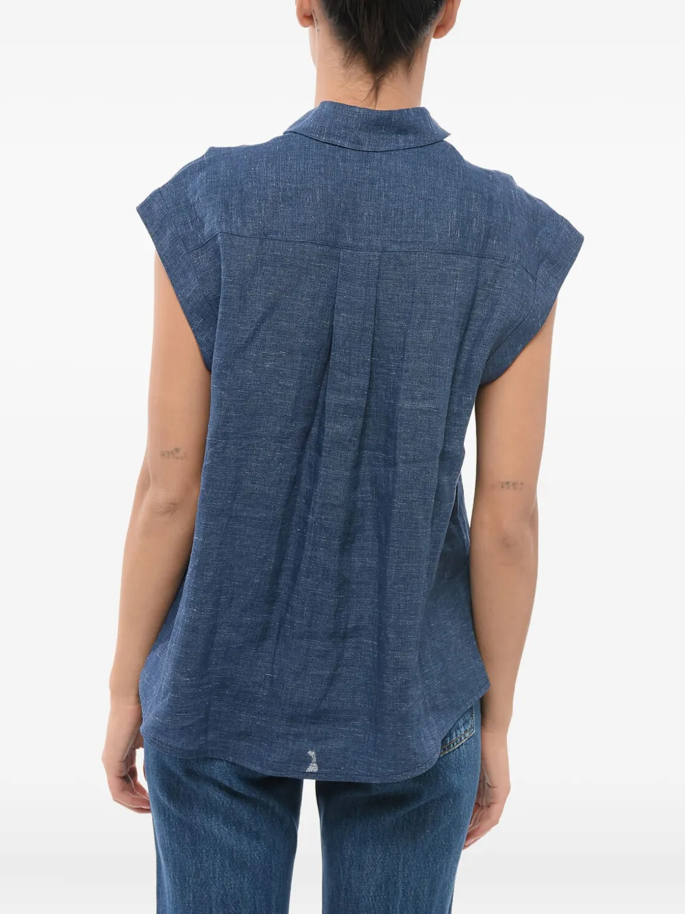Giorgio Armani Mouwloze blouse Blauw