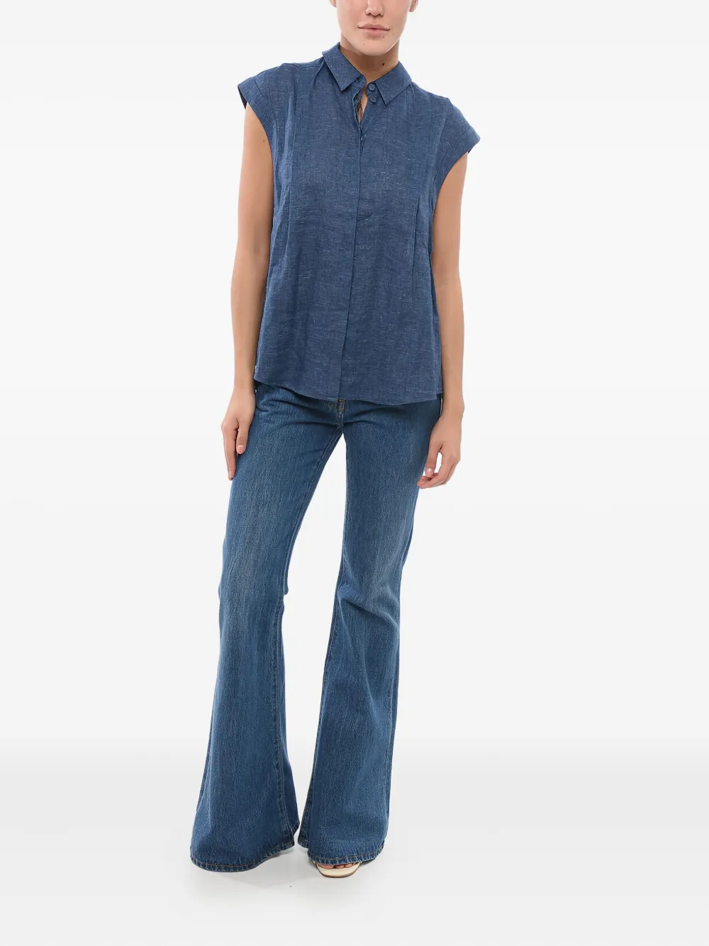 Giorgio Armani Mouwloze blouse Blauw